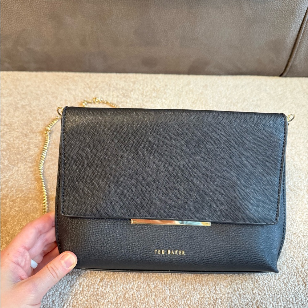 Ted Baker Charcoal Crossbody Bag with Gold Accents